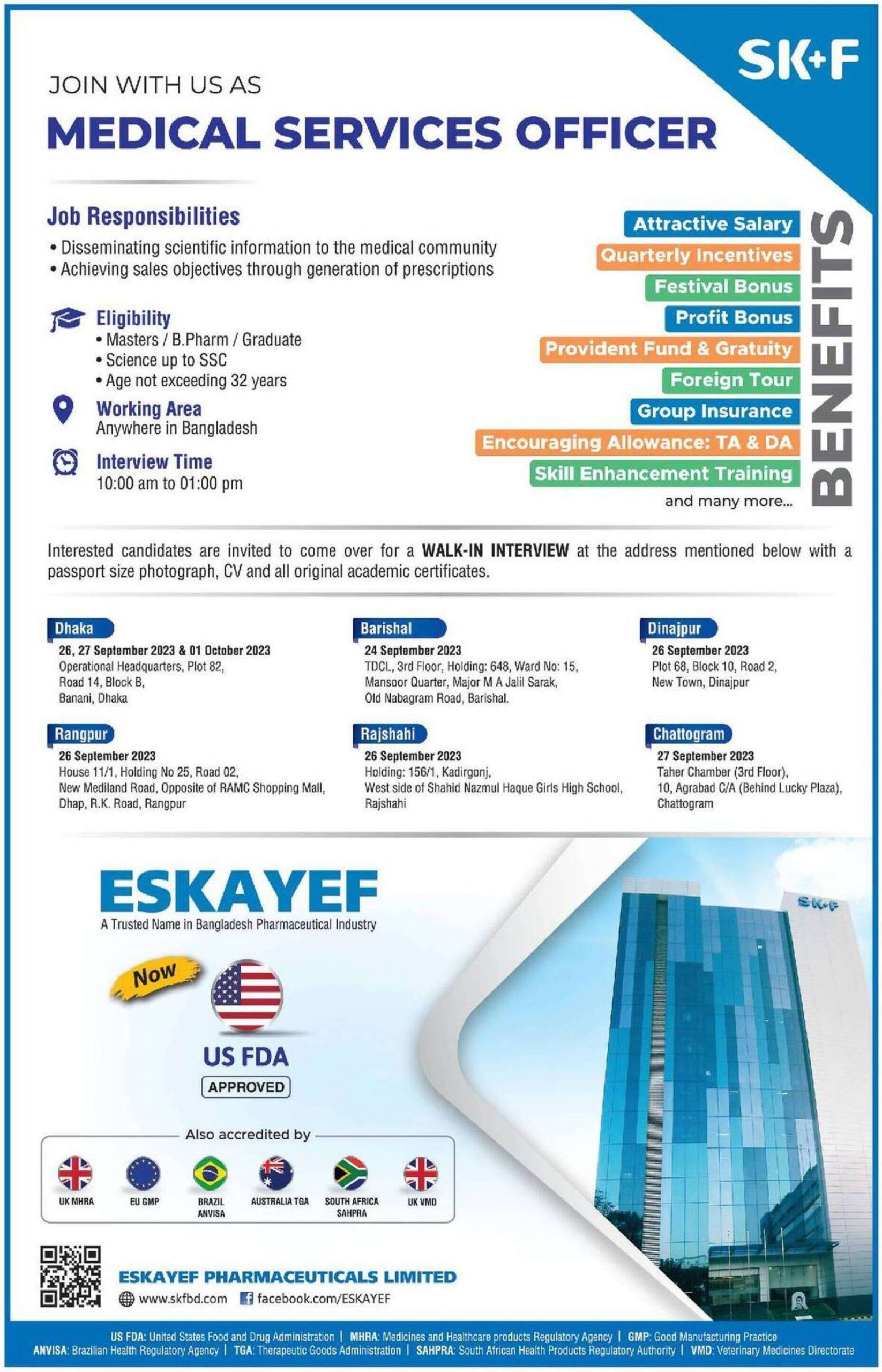 Eskayef Pharmaceuticals Job Circular 2023